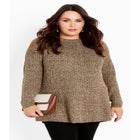 Tia Curved Hem Tunic Sweater image number null