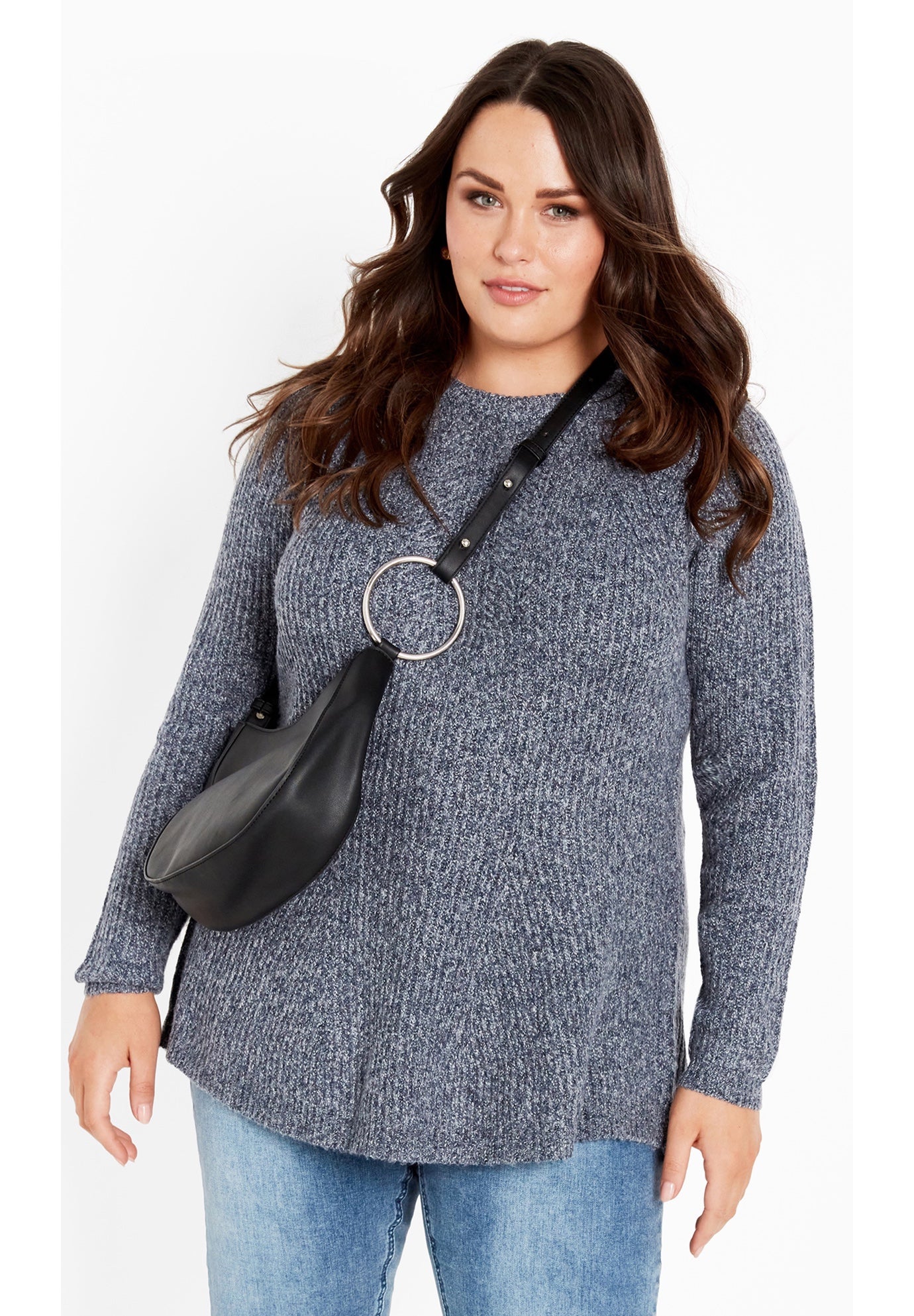 Tia Curved Hem Tunic Sweater image number 0