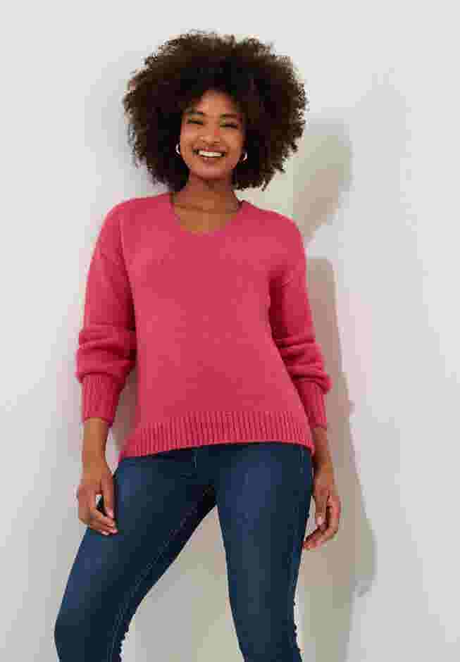 Cozy V-Neck Pullover Sweater image number 1