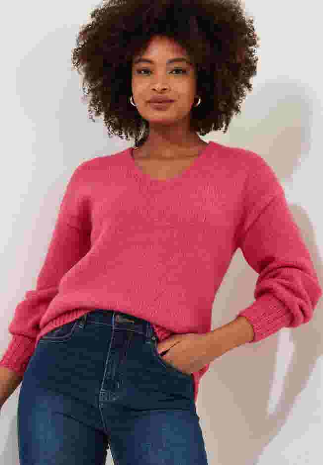 Cozy V-Neck Pullover Sweater image number 0