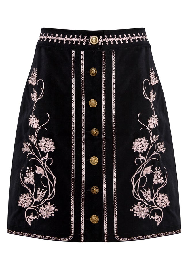 Embroidered Moleskin Skirt image number 3