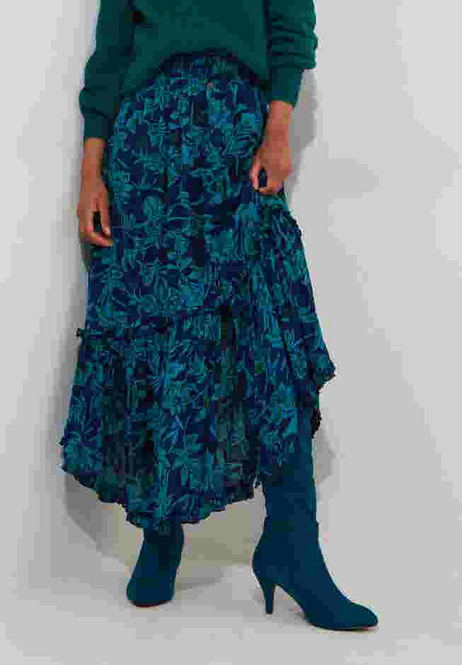 Crinkle Ruffle Maxi Skirt image number 1