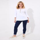 Stretch Cotton Bell Sleeve Henley image number null