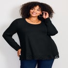 Lace Hem Crewneck Tunic image number null