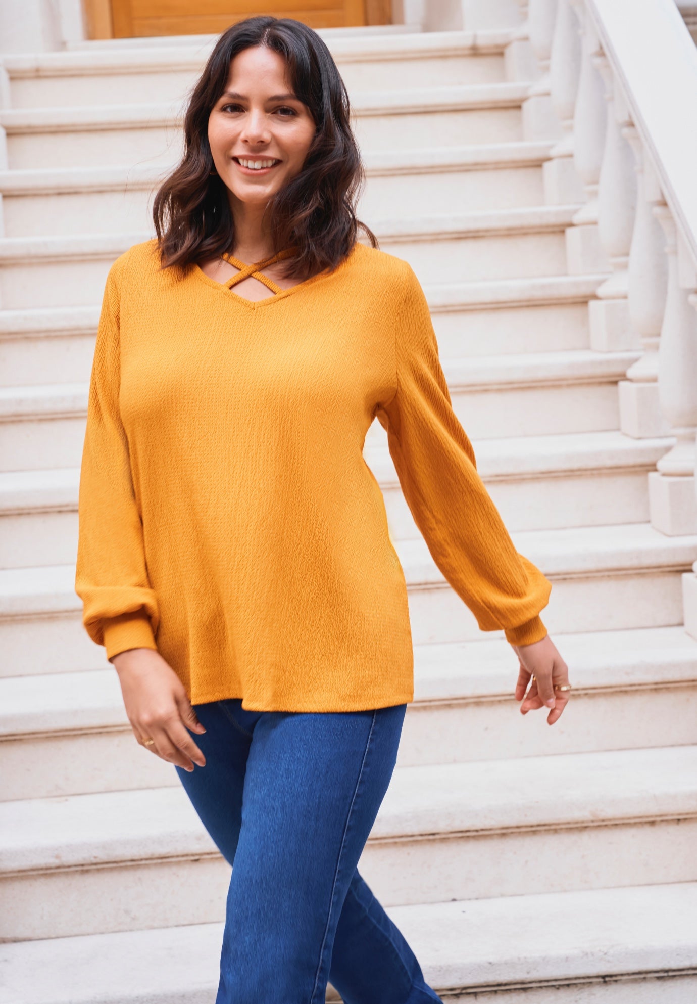 V-Neck Criss-Cross Top image number 1