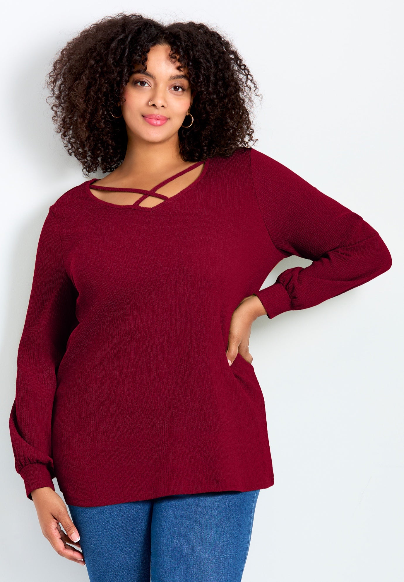 V-Neck Criss-Cross Top image number 0