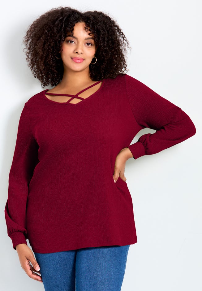 V-Neck Criss-Cross Top image number 0