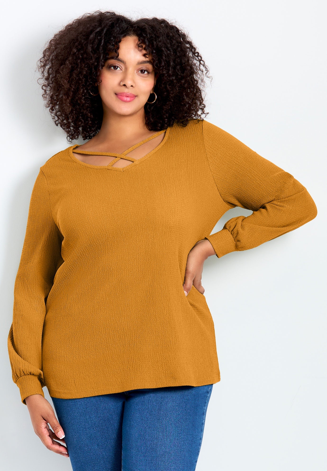 V-Neck Criss-Cross Top image number 0