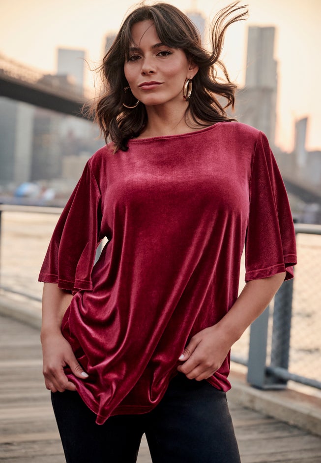 Kimono Velour Sleeve Tee image number 1