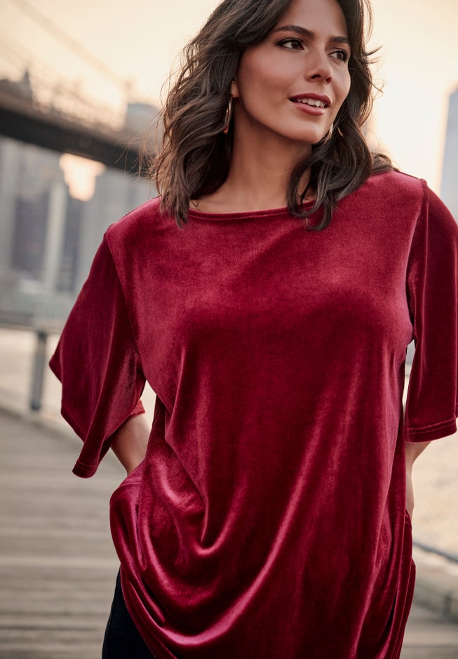 Kimono Velour Sleeve Tee image number 1