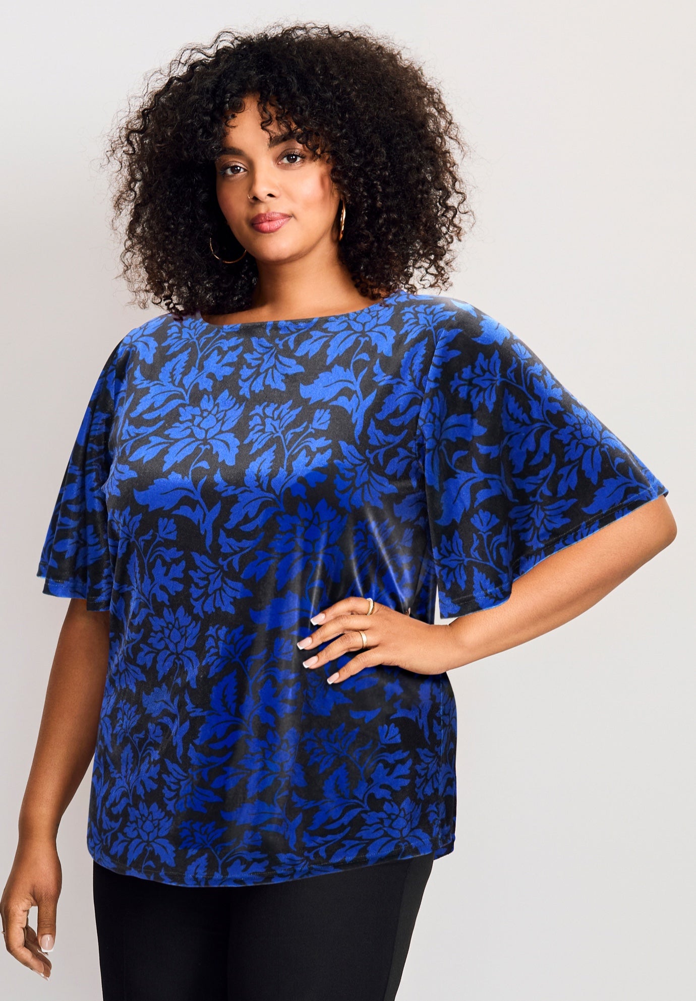 Kimono Velour Sleeve Tee image number 0