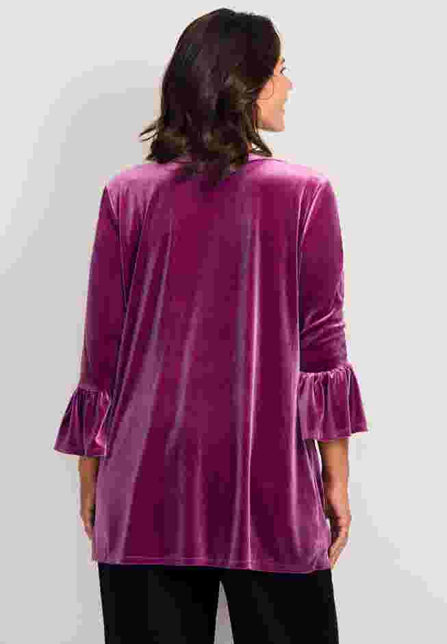 Split Neck Bell Sleeve Top image number 1