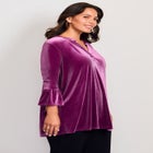 Split Neck Bell Sleeve Top image number null
