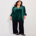 Split Neck Bell Sleeve Top image number null