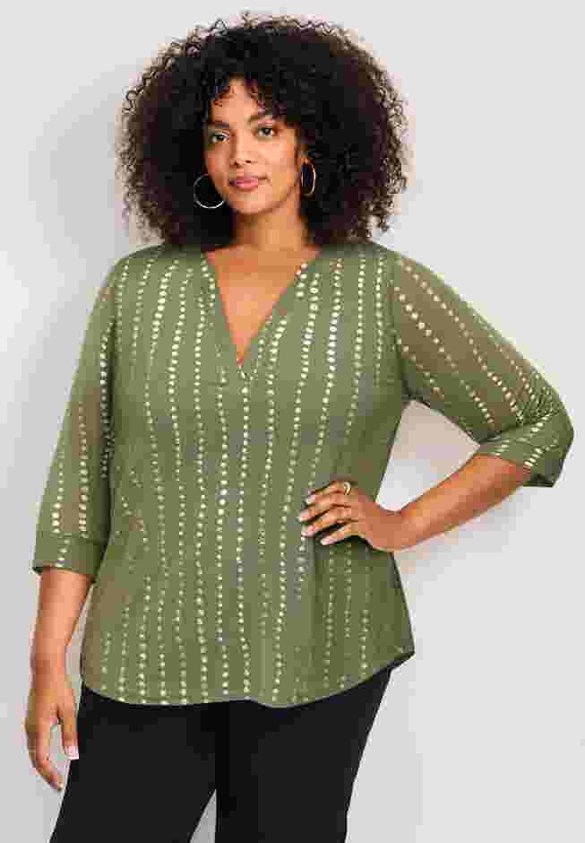 Split-Neck Foil Top image number 0