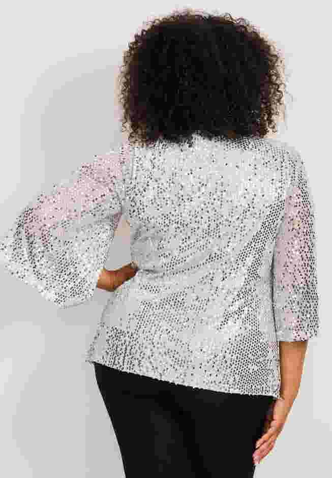 Faux Wrap Sequin Top image number 3