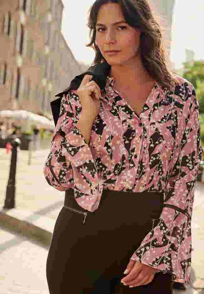 Button Front Poet Blouse image number 1