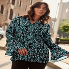 Button Front Poet Blouse image number null