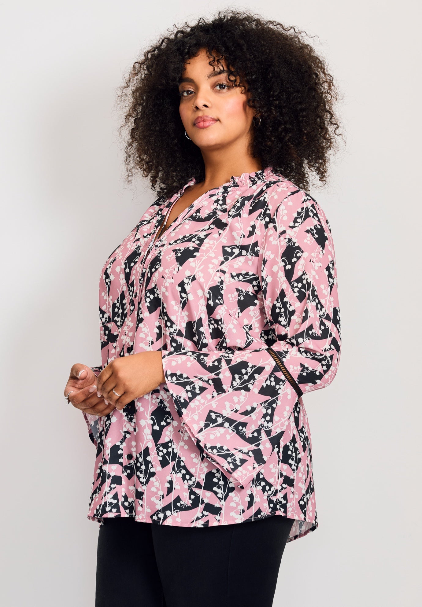 Button Front Poet Blouse image number 3