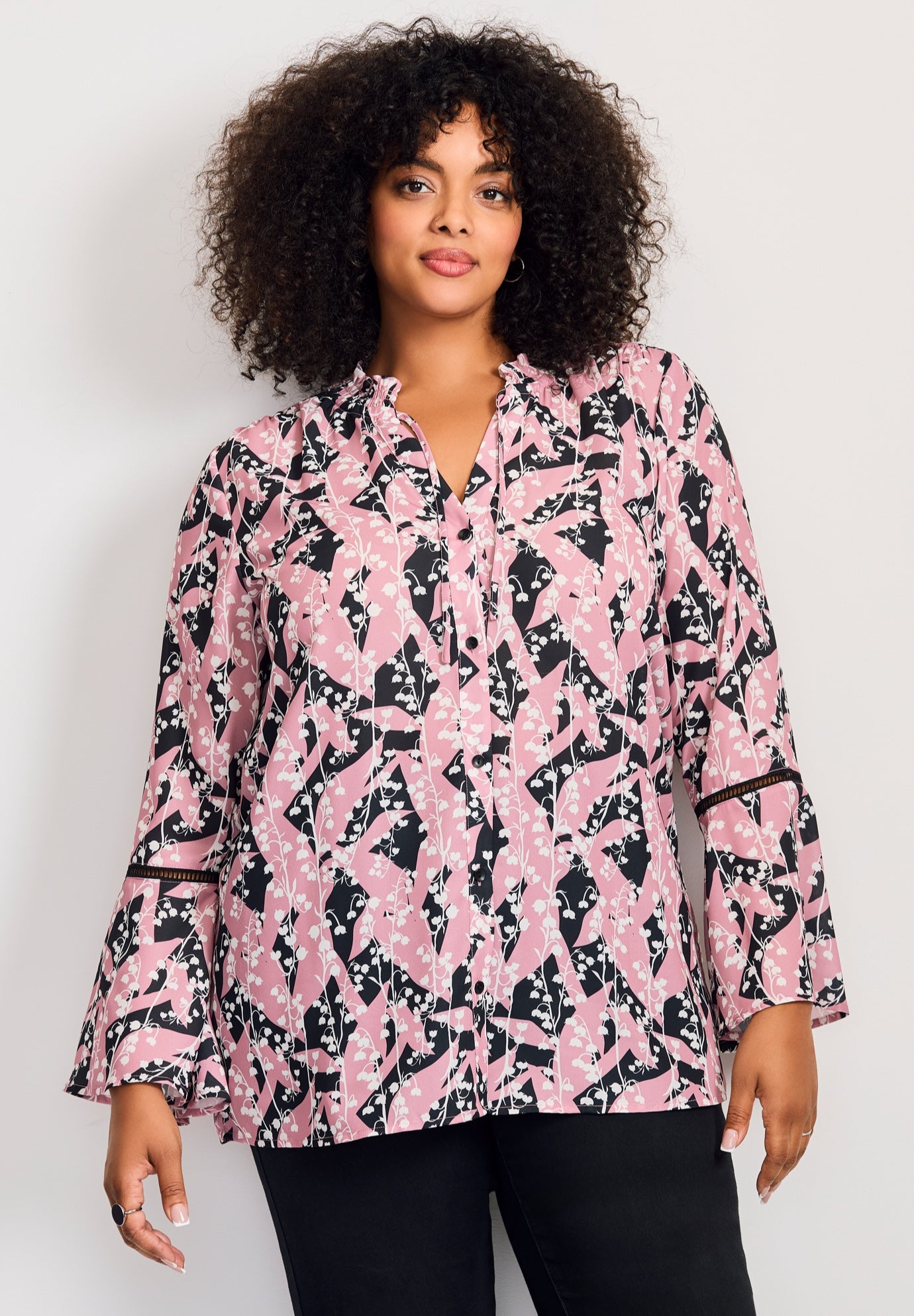 Button Front Poet Blouse image number 1