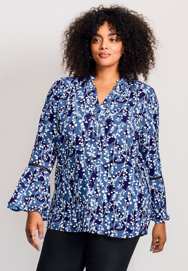 Button Front Poet Blouse image number 1