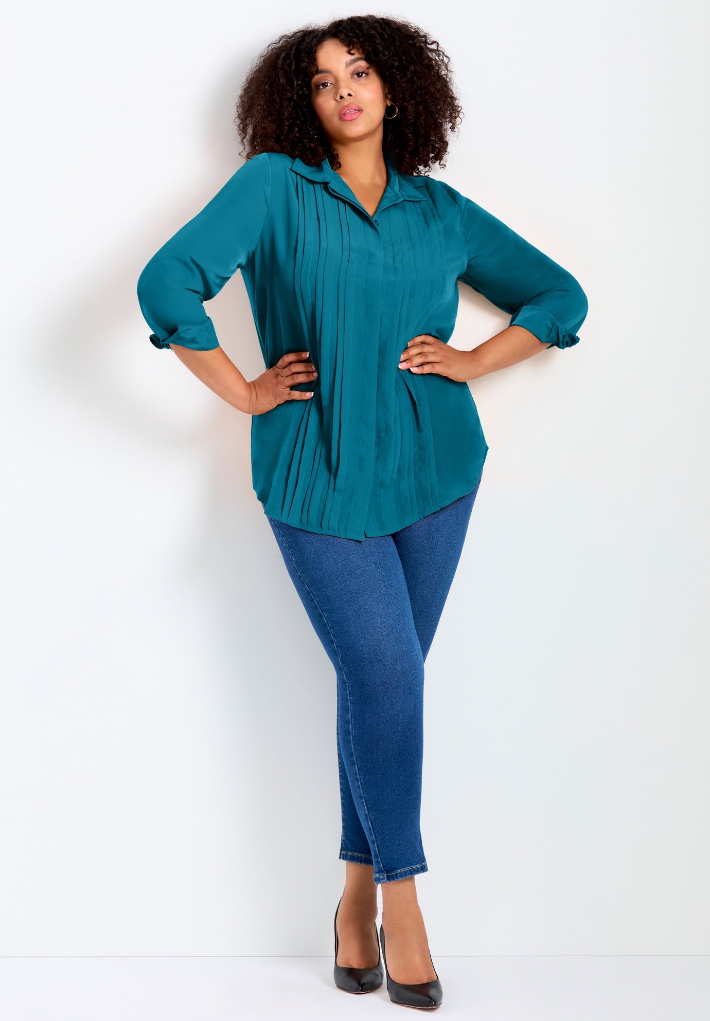 Pleated Button Down Shirt image number 0