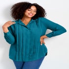 Pleated Button Down Shirt image number null