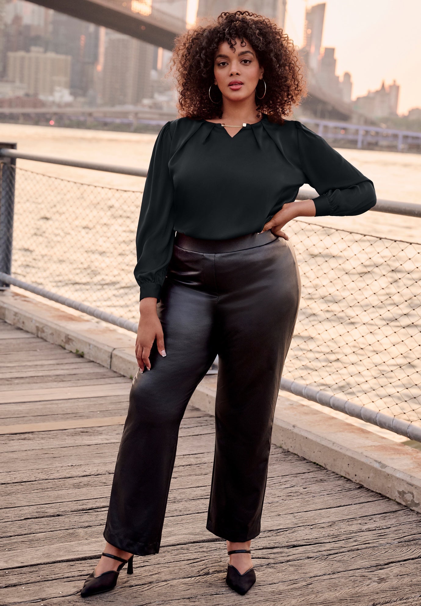 Chain Detail Satin Top image number 1