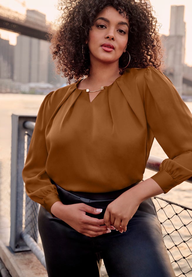 Chain Detail Satin Top image number 1