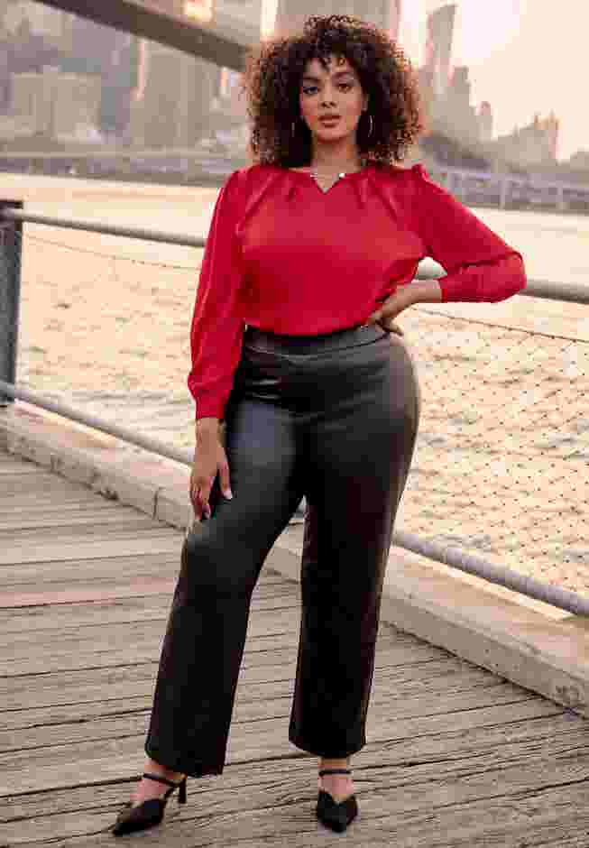 Tessa Vegan Leather Wide Leg Pant image number 1