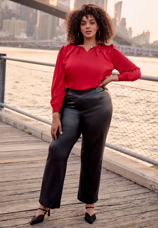 Tessa Vegan Leather Wide Leg Pant image number 1