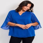 Lurex Stripe Tulip Sleeve Blouse image number null