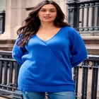 Faux Wrap Pull Over Sweater image number null