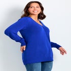 Faux Wrap Pull Over Sweater image number null