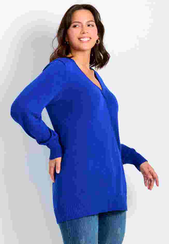 Faux Wrap Pull Over Sweater image number 2