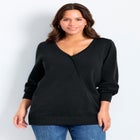 Faux Wrap Pull Over Sweater image number null