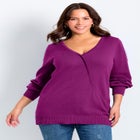 Faux Wrap Pull Over Sweater image number null