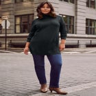 Turtleneck Tunic Sweater image number null