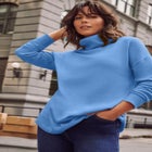 Turtleneck Tunic Sweater image number null