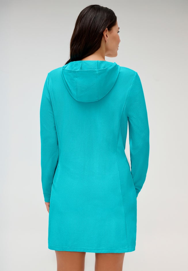 Chlorine Resistant Quick-Dry Hoodie Zip Front Cover Up image number 1