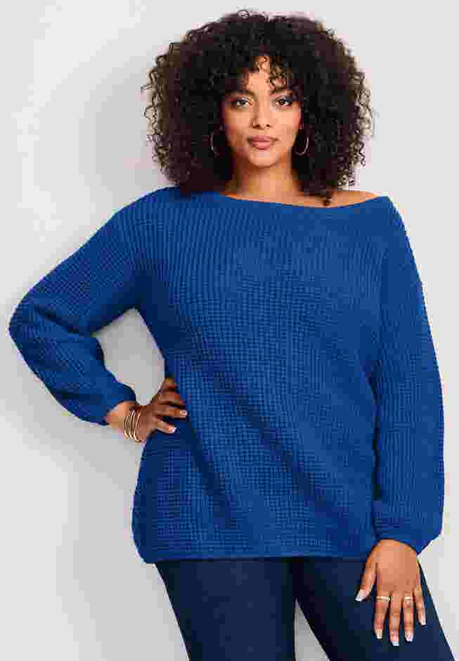 Waffle Stitch Pullover Sweater image number 0