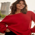 Waffle Stitch Pullover Sweater image number null