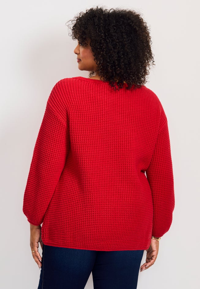 Waffle Stitch Pullover Sweater image number 4