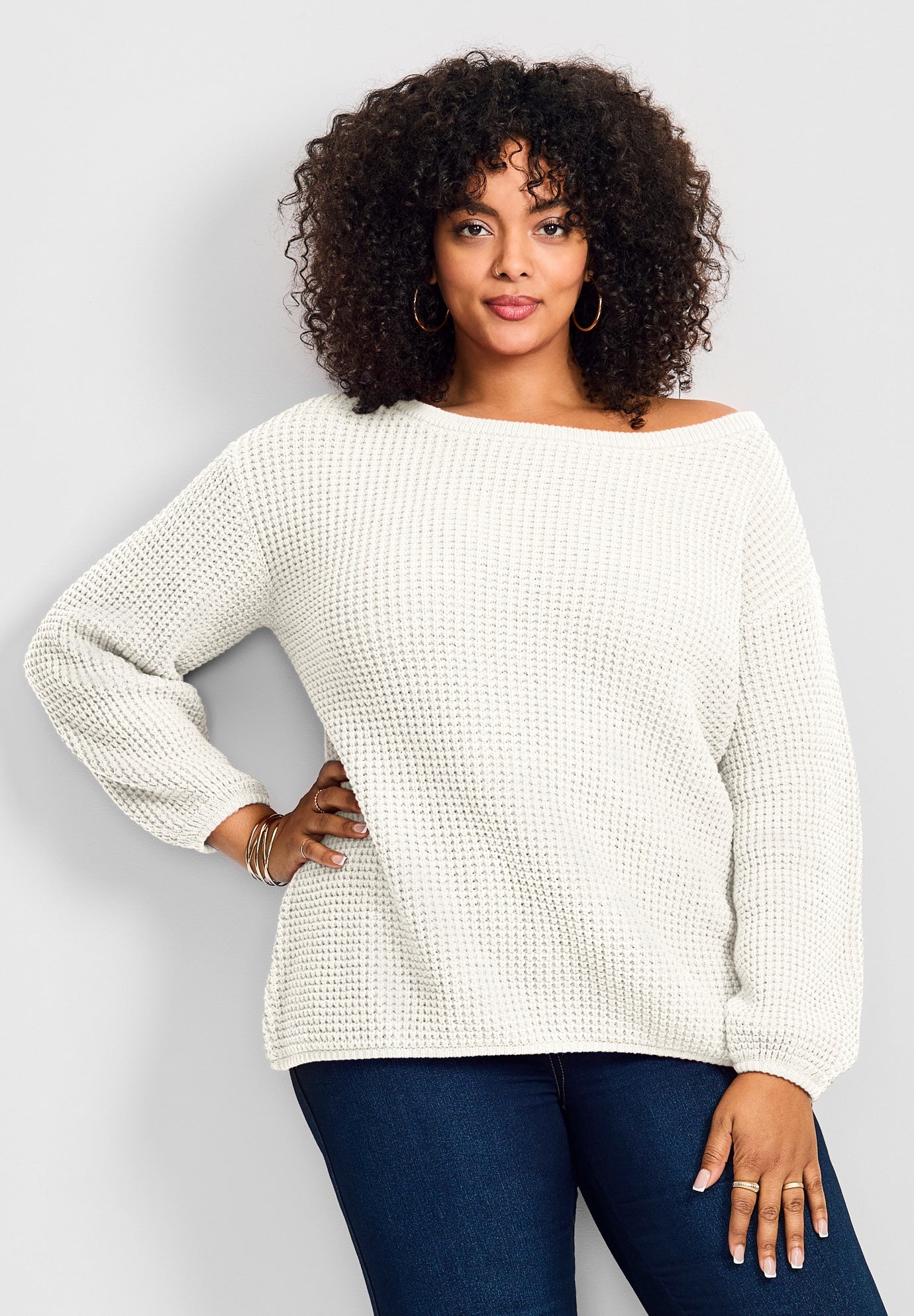 Waffle Stitch Pullover Sweater image number 0