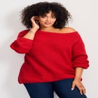 Waffle Stitch Pullover Sweater image number null