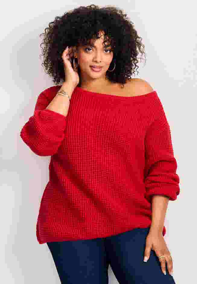 Waffle Stitch Pullover Sweater image number 3