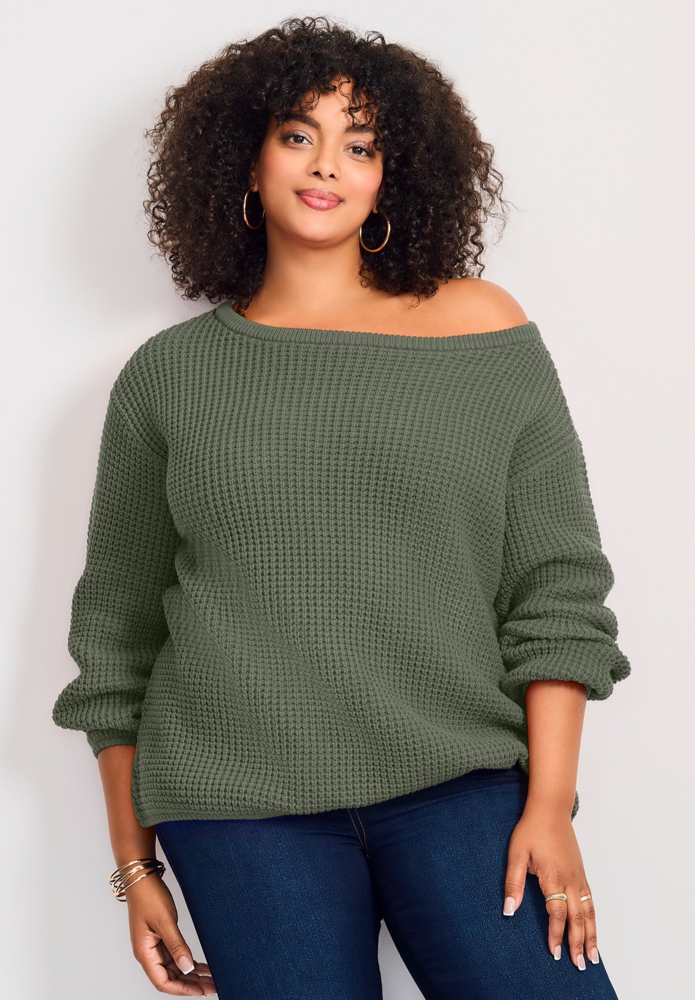 Waffle Stitch Pullover Sweater image number 0