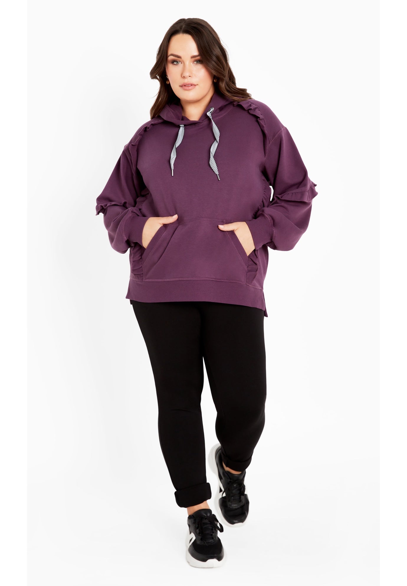 Frill Eggplant Hoodie image number 2
