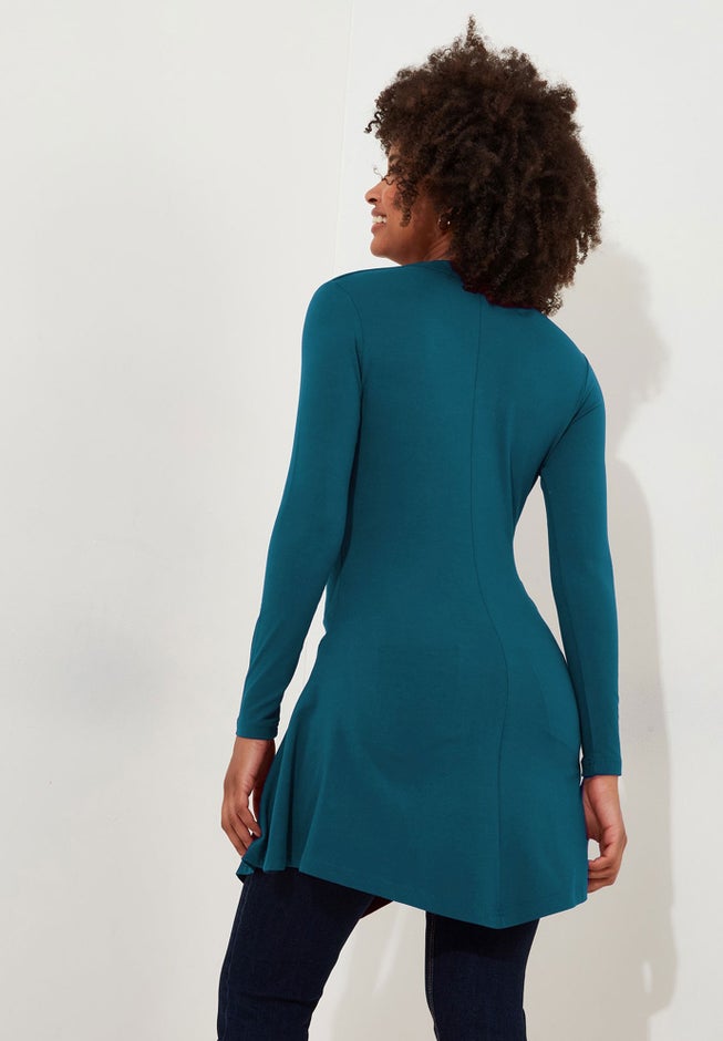 Stretch Knit Asymmetrical Tunic image number 2
