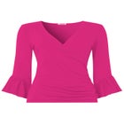Stretch Knit Bell Sleeve Top image number null
